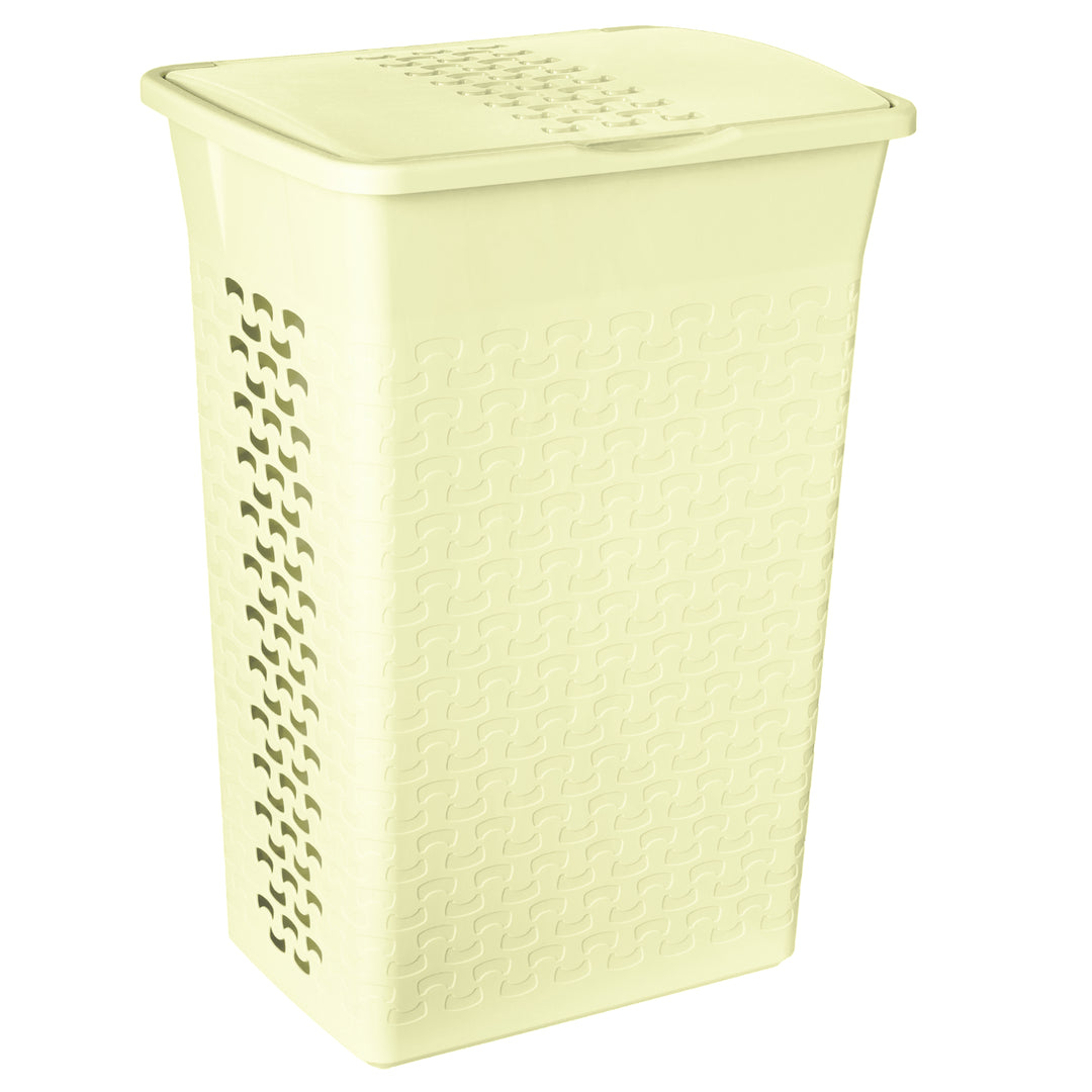 BranQ - Rechthoekige wasmand - Katoen 55L - Antiek Wit kleur