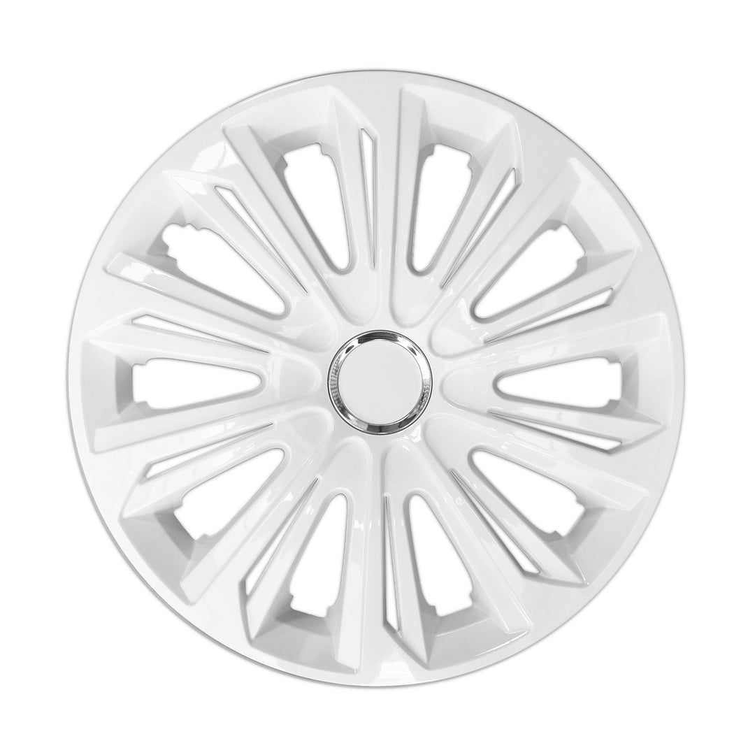 16" NRM STERK WIT GEPASTE Wieldoppen 4 stuks - Wit
