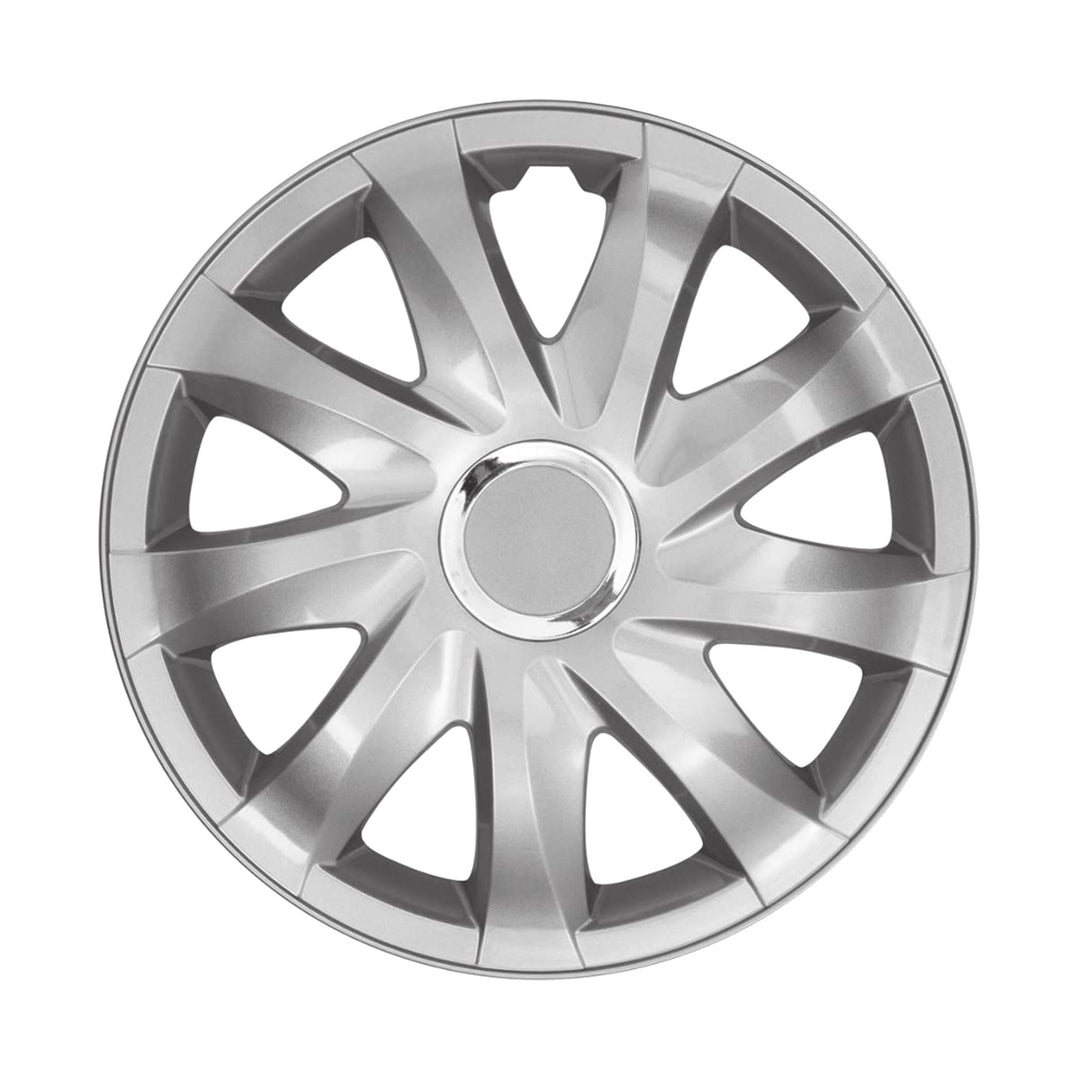 16 "NRM DRIFT SILVER caps, 4 stuks gelakt - zilver