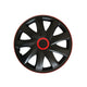 Set 15" Kando RACE wieldoppen zwart en rood 4 stuks