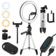 10 "12W LED-ringlicht met statief en Bluetooth-trigger 3 kleuren 10 helderheidsniveaus 10% -100% Instelbare helderheid 160 LED-verlichtingslamp voor smartphonehouder