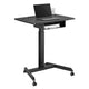 Maclean - In hoogte verstelbaar laptop bureau met wieltjes en een lade zit-sta bureau - hoogte verstelbaar tot max. 113cm max. 8kg (Zwart)