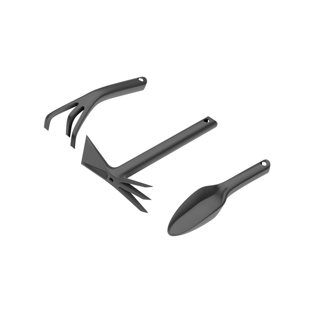 Cellfast 40-058 Basic tuinhand gereedschapsset 3-delige set plantschep, cultivator, dubbele schoffel - Zwart