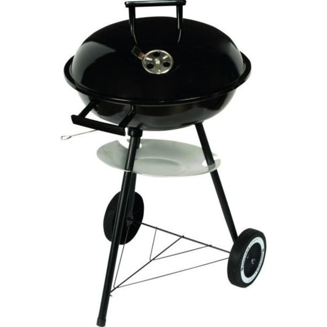 Houtskoolbarbecue met deksel, wielen en onderste plank, Master Grill MG913