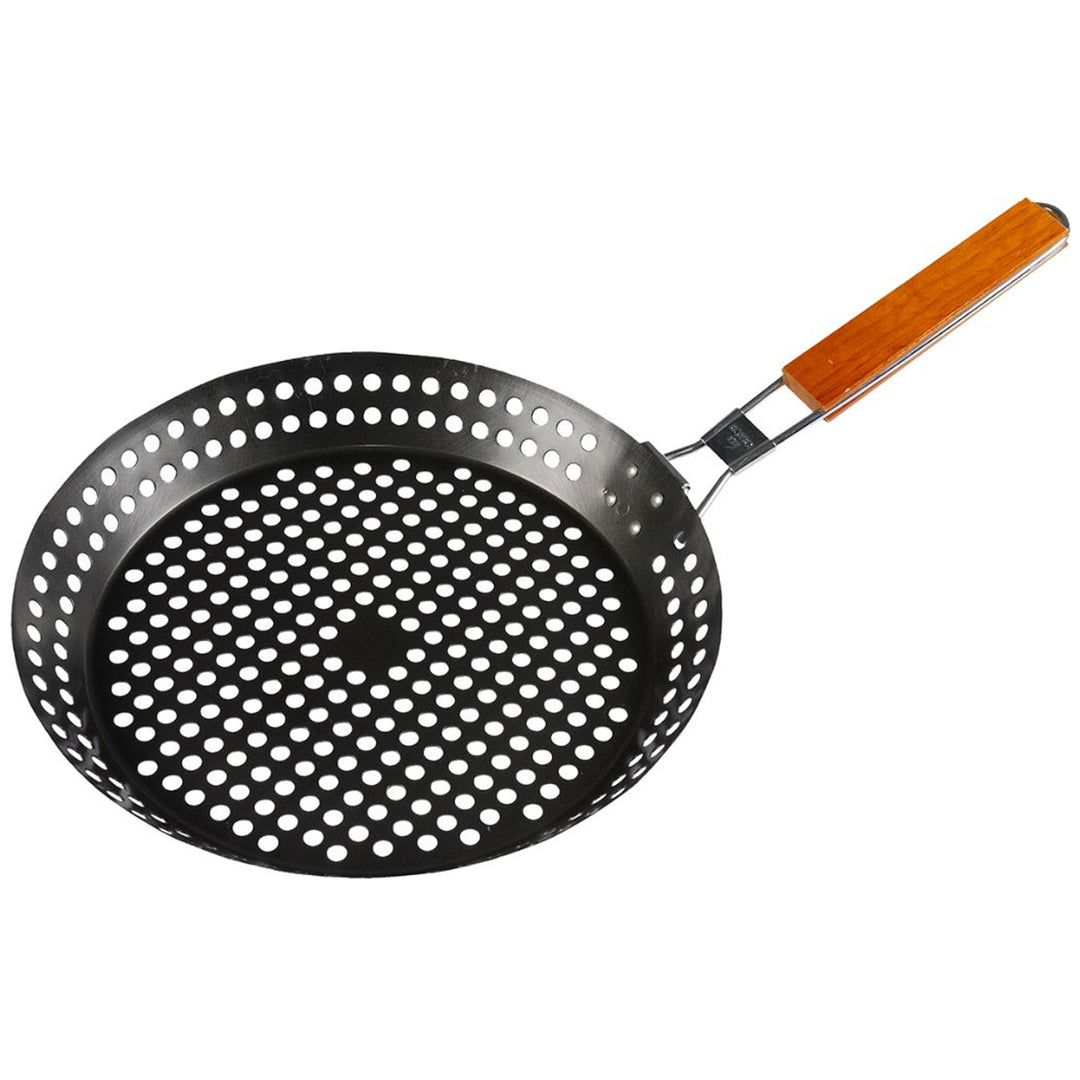 Master Grill MG249 Grillpan voor vetvrij grillen Geperforeerde pan met antiaanbaklaag 30 cm diameter