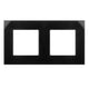 Maclean MCE729B 2-weg glazen framepaneel 157 x 86 mm voor stopcontact Modulaire wandcontactdoos Inbouwdoos Inbouwmontage Zwart