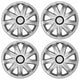 NRM - wieldoppen 16" - zilver - set van 4 stuks - ABS / Duurzaam / Resistant