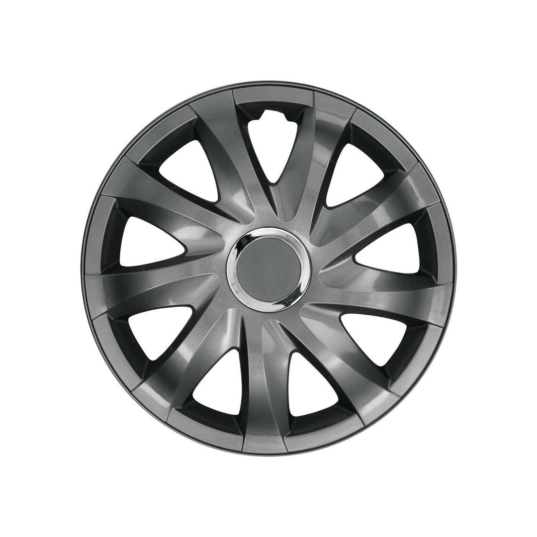 NRM Drift - wieldoppen 16" - grafiet - set van 4 stuks - ABS / Duurzaam / Resistant