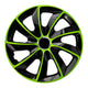 NRM - Stig Extra Wieldoppen 16" - Groen & Zwart- set van 4 stuks - ABS / Duurzaam / Resistant