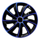 NRM - Stig Extra Wieldoppen 17" - Blauw & Zwart- set van 4 stuks - ABS / Duurzaam / Resistant