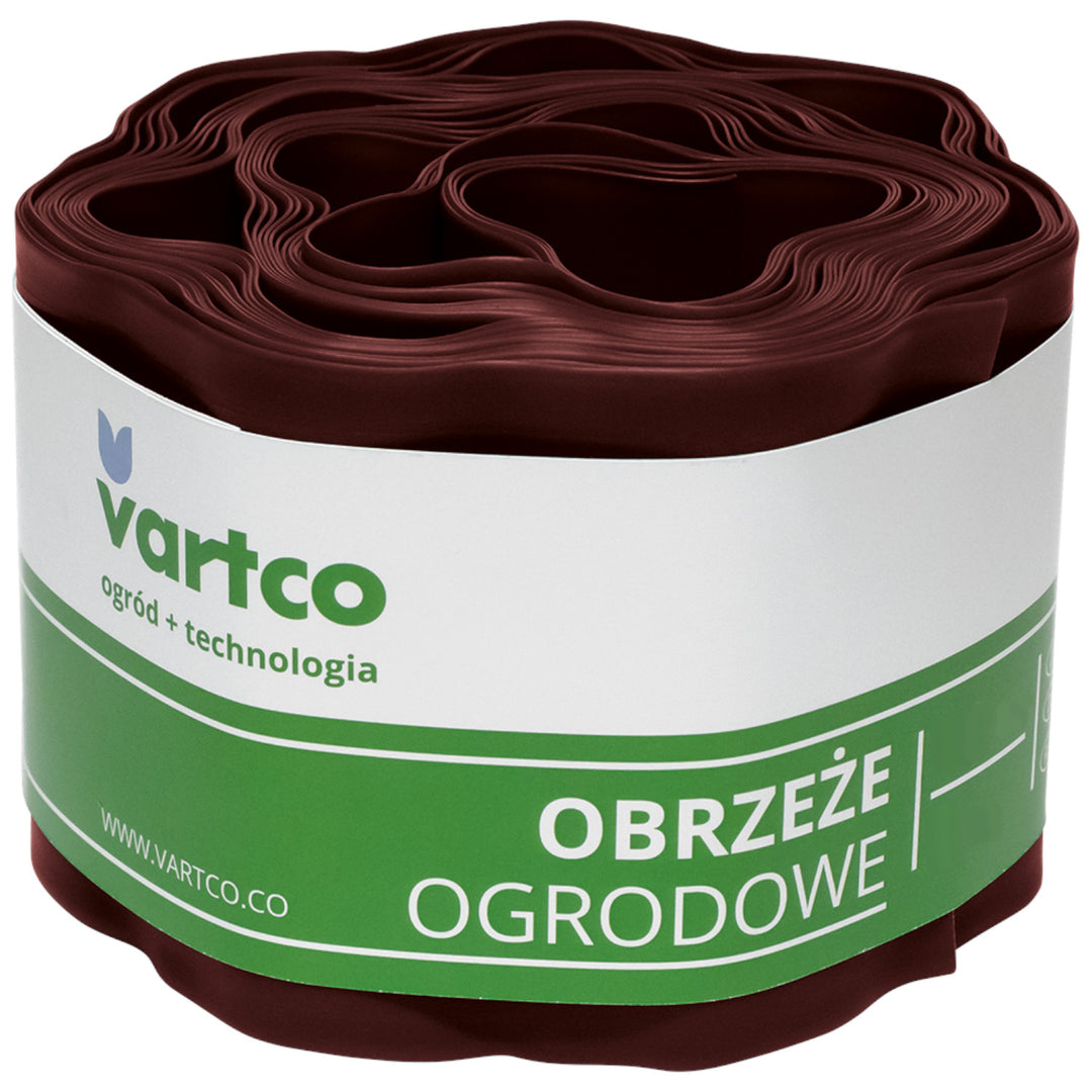 Vartco - Gazon rand | tuin hek golvende | tuin Palissade wortel barrière Plastic 15cm x9m Bruin