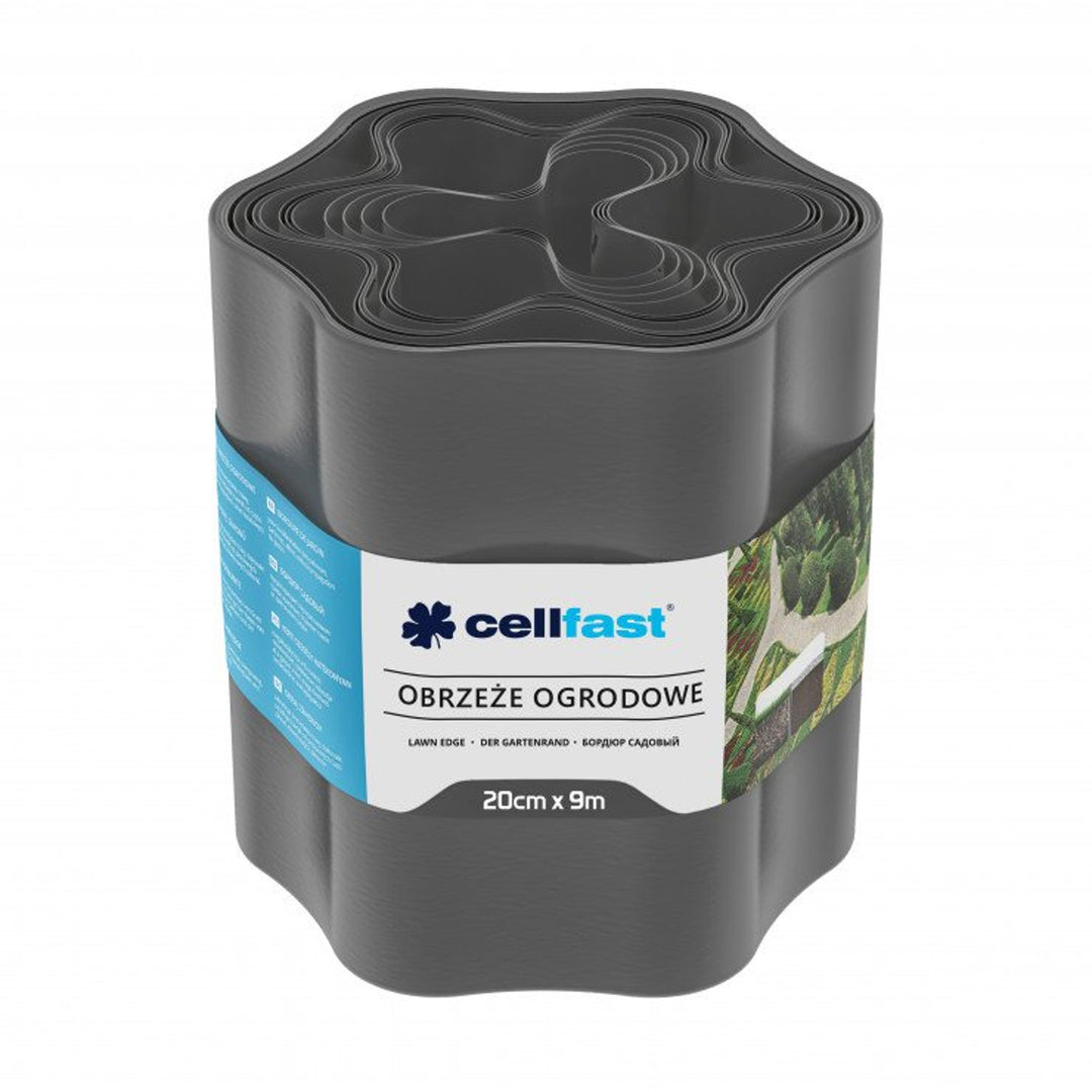 Cellfast - Gazonrand - Tuinranden 20 cm x 9 m | Tuin palissade - Grafietkleur