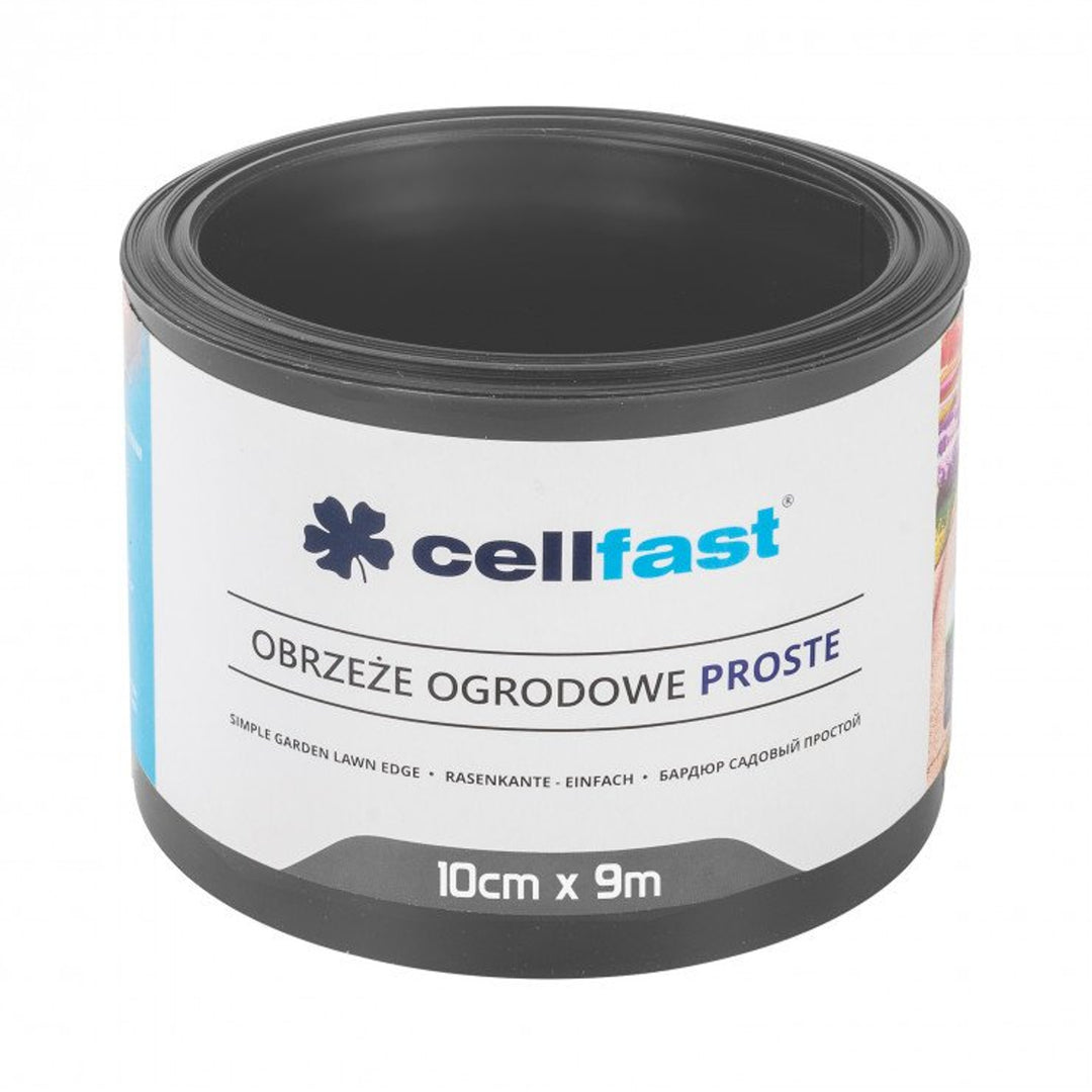 Cellfast Gazonrand Glad Tuinhek Bedrand Maairand Tuin Palissade Wortelafscheiding Kunststof Grafiet 10cm x 9m