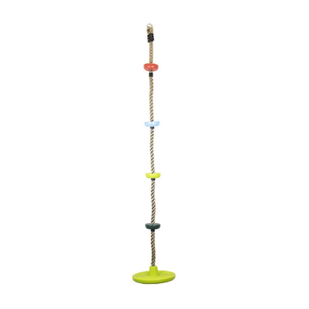 Greenmill - Klimtouw met kleurrijke plastic knopen en schijf