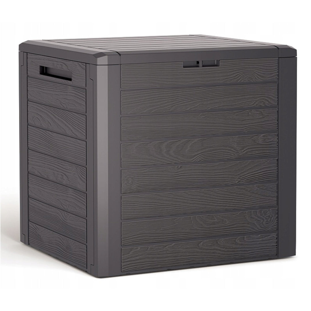 Prosperplast - Woodebox Tuinkist Kussenbox Afsluitbaar Kunststof 140 Liter Umbra