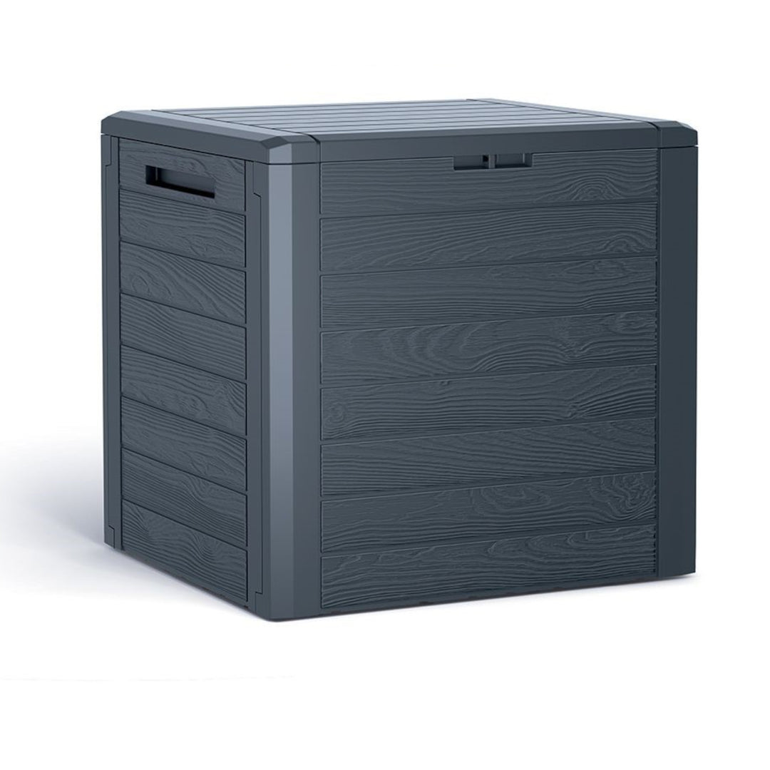 Prosperplast - Woodebox Tuinbox Kussenbox Afsluitbaar Kunststof 140 Liter Antraciet