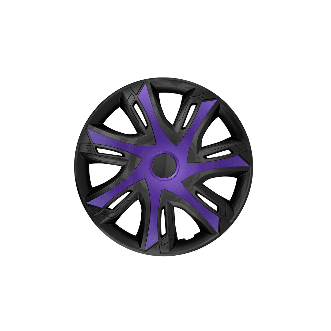 NRM N-Power wieldoppen voor stalen velgen Tweekleurige wieldoppen Set van 4 auto's voertuig Geschikt voor de meeste merken en velgen ABS-kunststof (paars / zwart, 15")