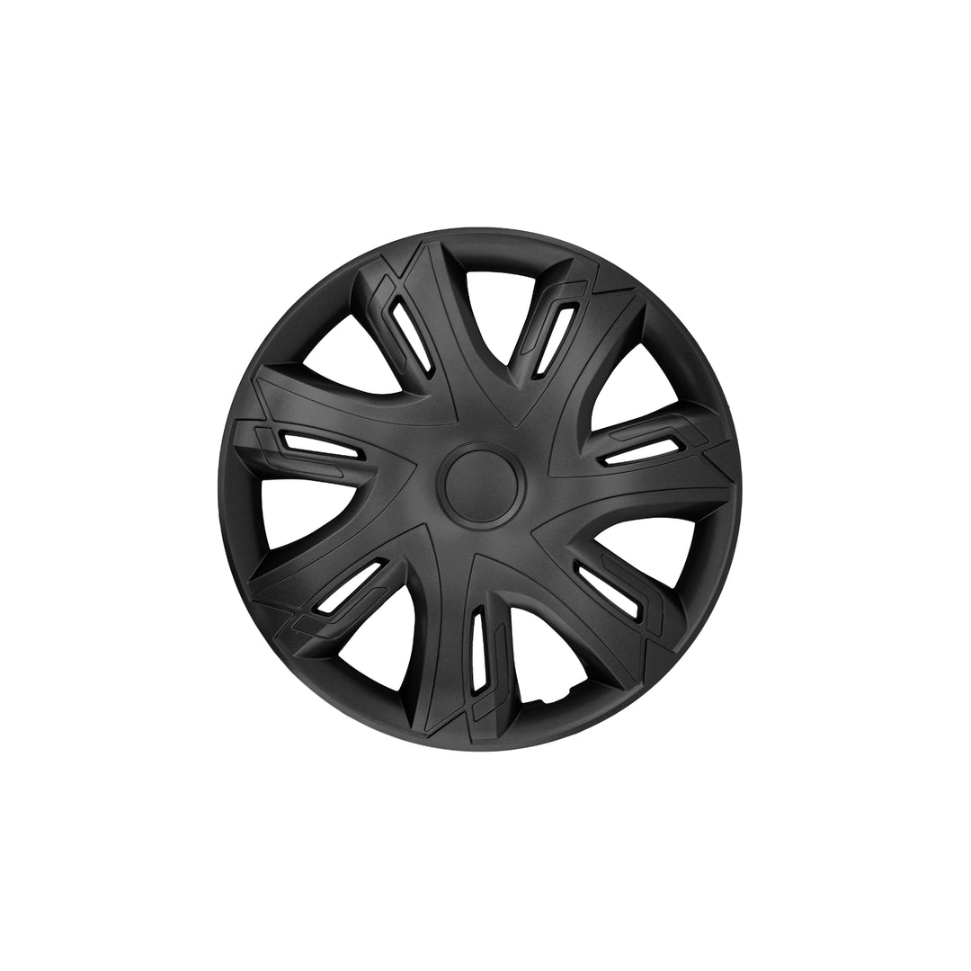 NRM N-Power wieldoppen voor stalen velgen Naafdoppen Set van 4 auto's voertuig Geschikt voor de meeste merken en velgen ABS-kunststof (matzwart, 15")