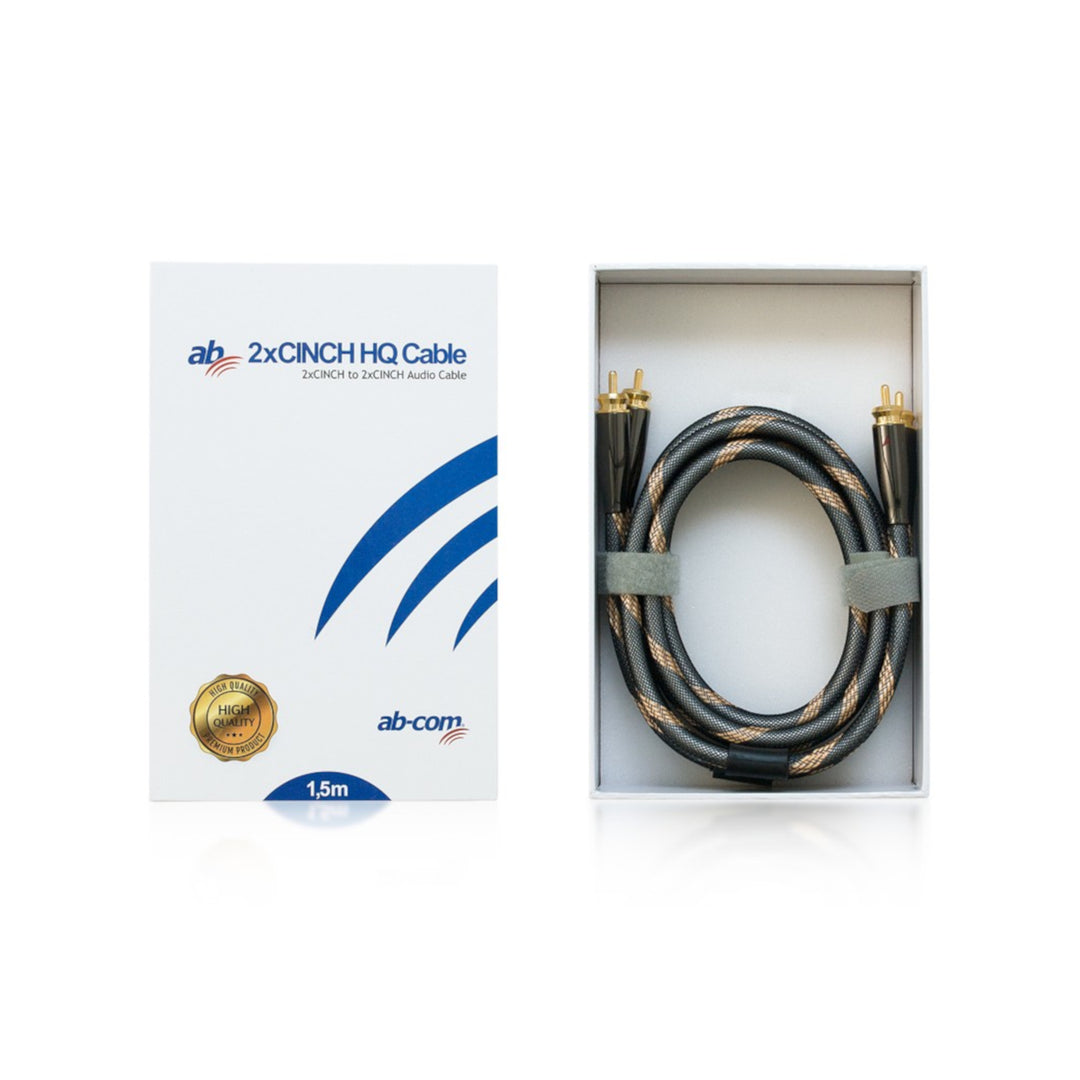 HQ audio verbindingskabel 2x CINCH-CINCH lengte 1,5m