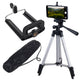 Maclean - Universeel 1/4" Statief met Telefoonhouder en Draagtas - Geschikt voor Camera's Camcorders Smartphones Ringlampen - Hoogte max. 102cm-