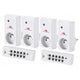 Draadloze contactdozen MCE153 4 st. 3600W + 2 afstandsbedieningen + batterijen voor afstandsbedieningen