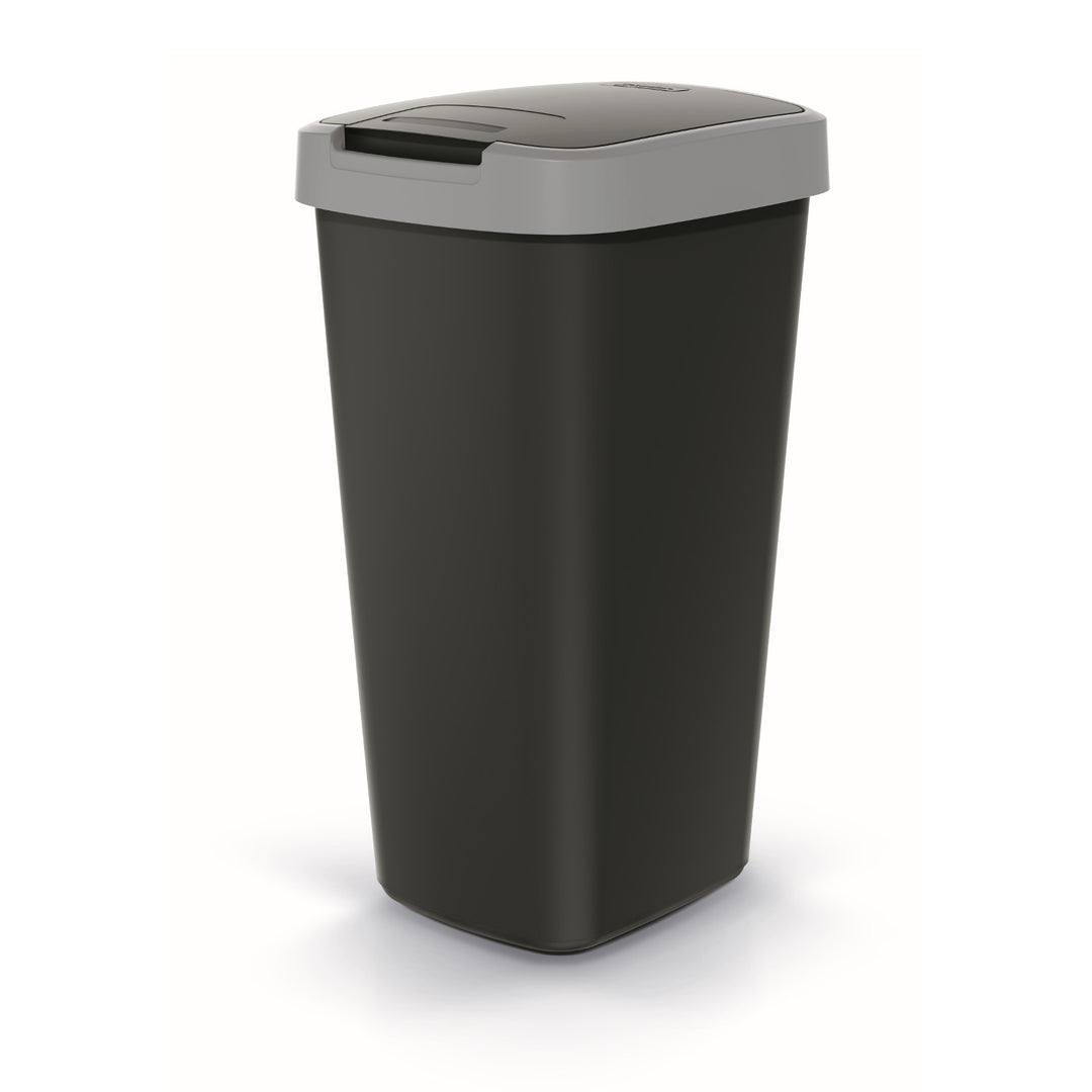 Prosperplast - Prullenbak / Afvalbak 25L - Zwart met grijs frame