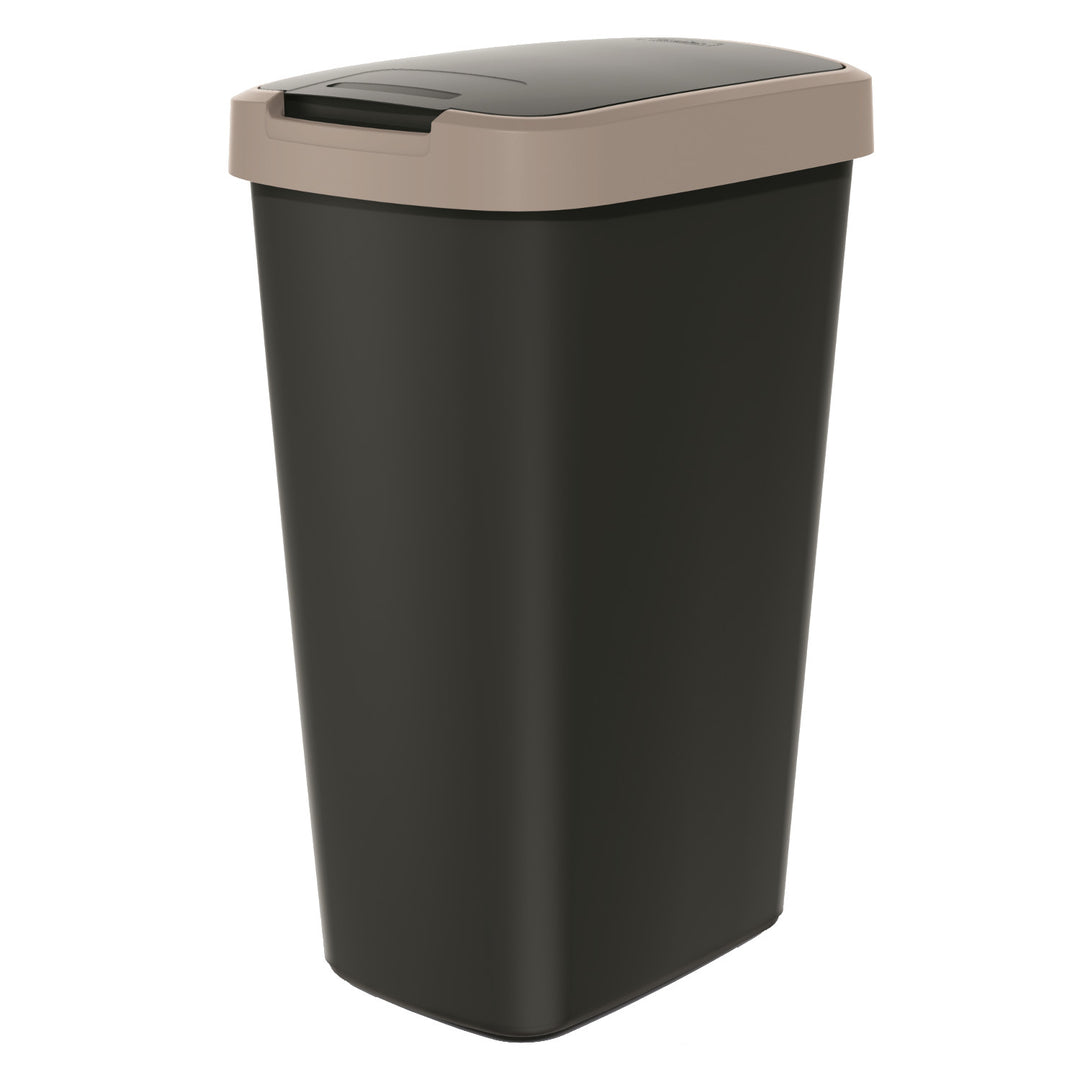 Prosperplast - Prullenbak / Afvalbak 45L - Zwart met bruin frame
