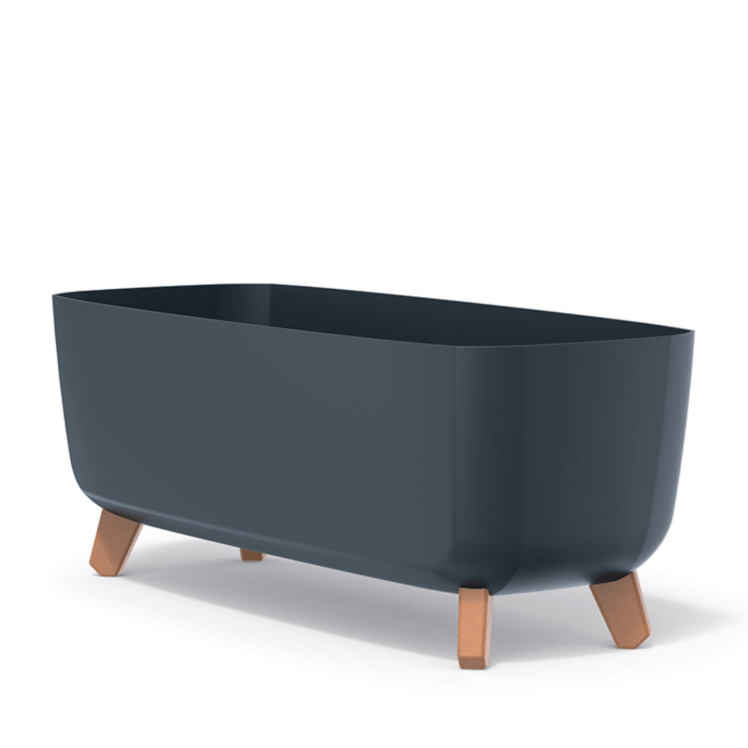 Prosperplast Gracia - Bloempot - met poten en inzet - Antraciet - 58 x 24 x 23,5 cm