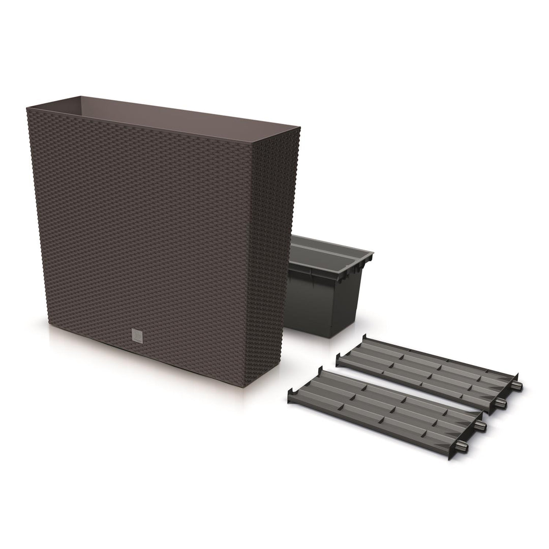 Prosperplast Rato Case Tower - Bloempot / Plantenbak met inzet - voor Binnen en Buiten - Umbra