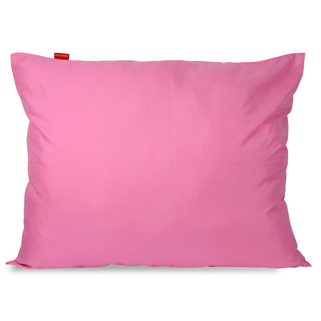 Medicline Kussen 80 x 80 cm Bekledingsmateriaal van microvezel Gewicht: 60-80 g/m2 Vulmateriaal van siliconen Anti-allergisch Wasbaar tot 30 graden (80 x 80 cm Roze)