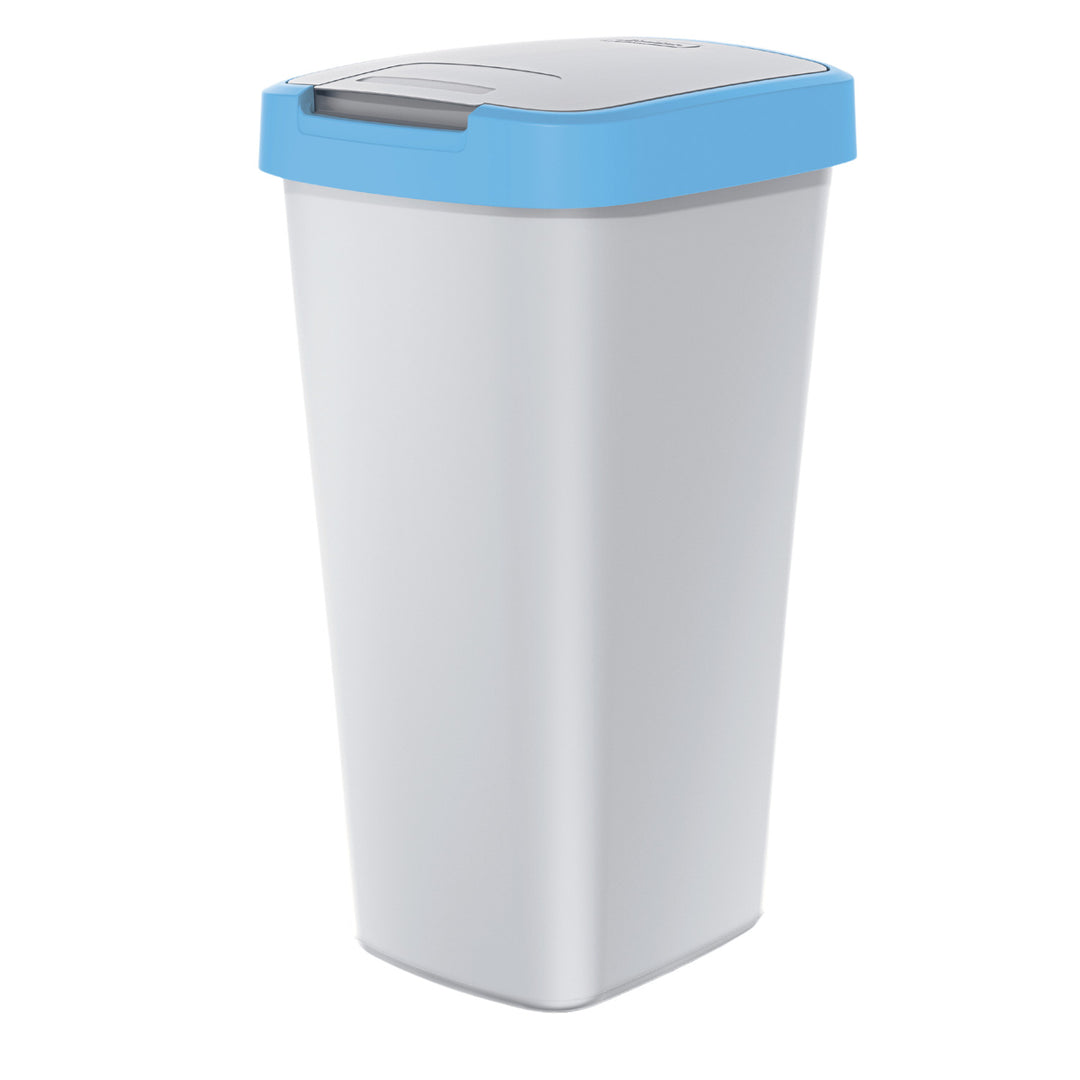 Afvalmand 25 liter KEDEN COMPACTA Q - Askleur met lichtblauw frame