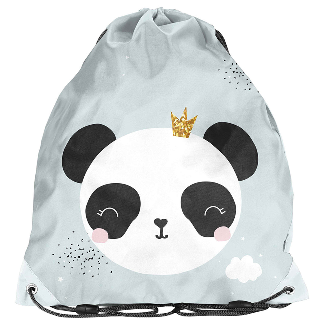 Paso - Gymtas / schoenentas Panda - 38×34 cm - Blauw
