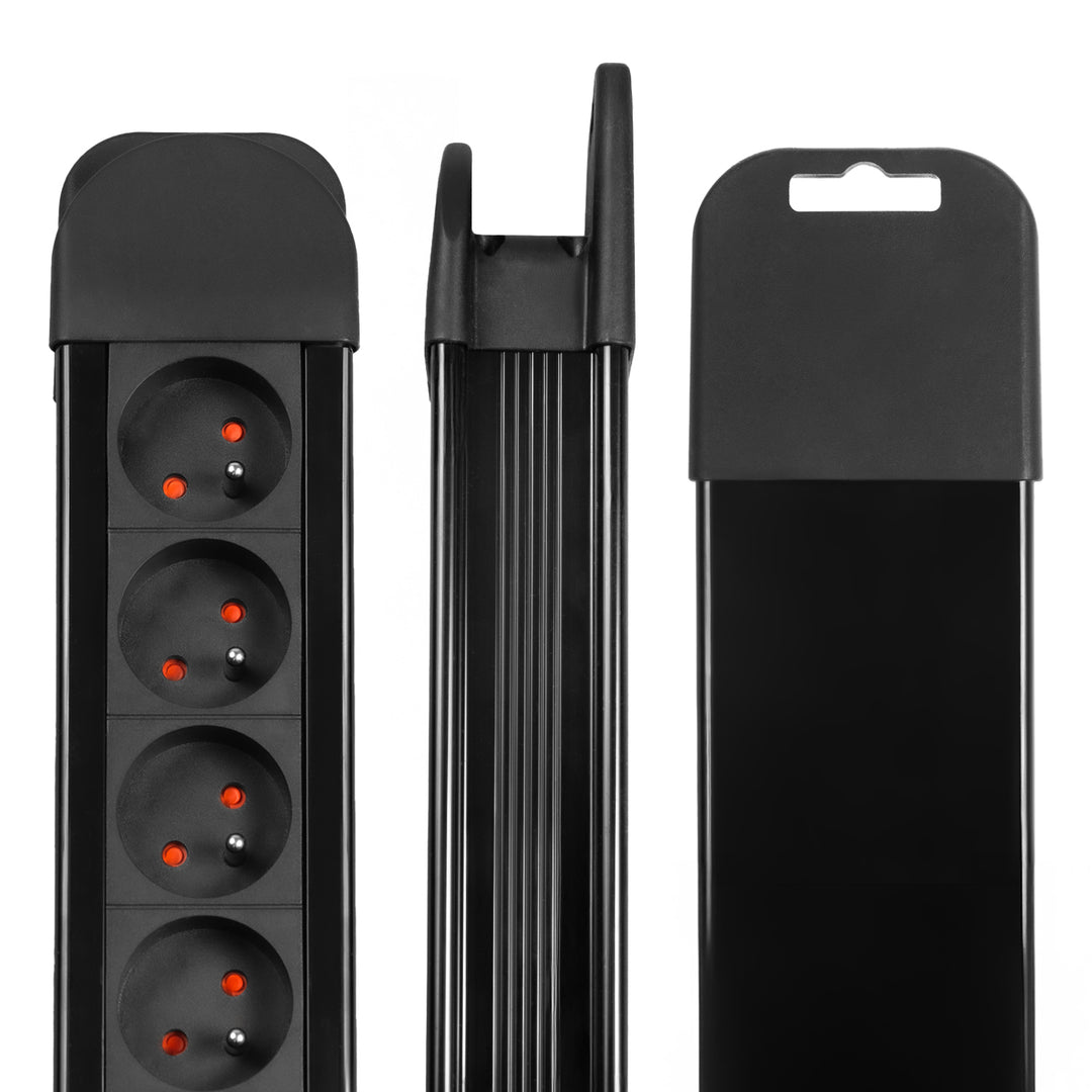 Maclean-stroomrail, verlengsnoer met 10 stopcontacten, 2 schakelaars, beveiliging en overbelastingssignalering, 3680 W, MCE10