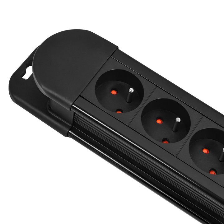 Maclean-stroomrail, verlengsnoer met 10 stopcontacten, 2 schakelaars, beveiliging en overbelastingssignalering, 3680 W, MCE10