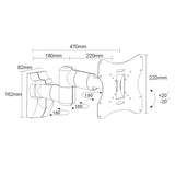 Maclean TV- of monitorbeugel, universeel, max. VESA 200x200, 23-50", 30 kg, zilver, MC-503A S