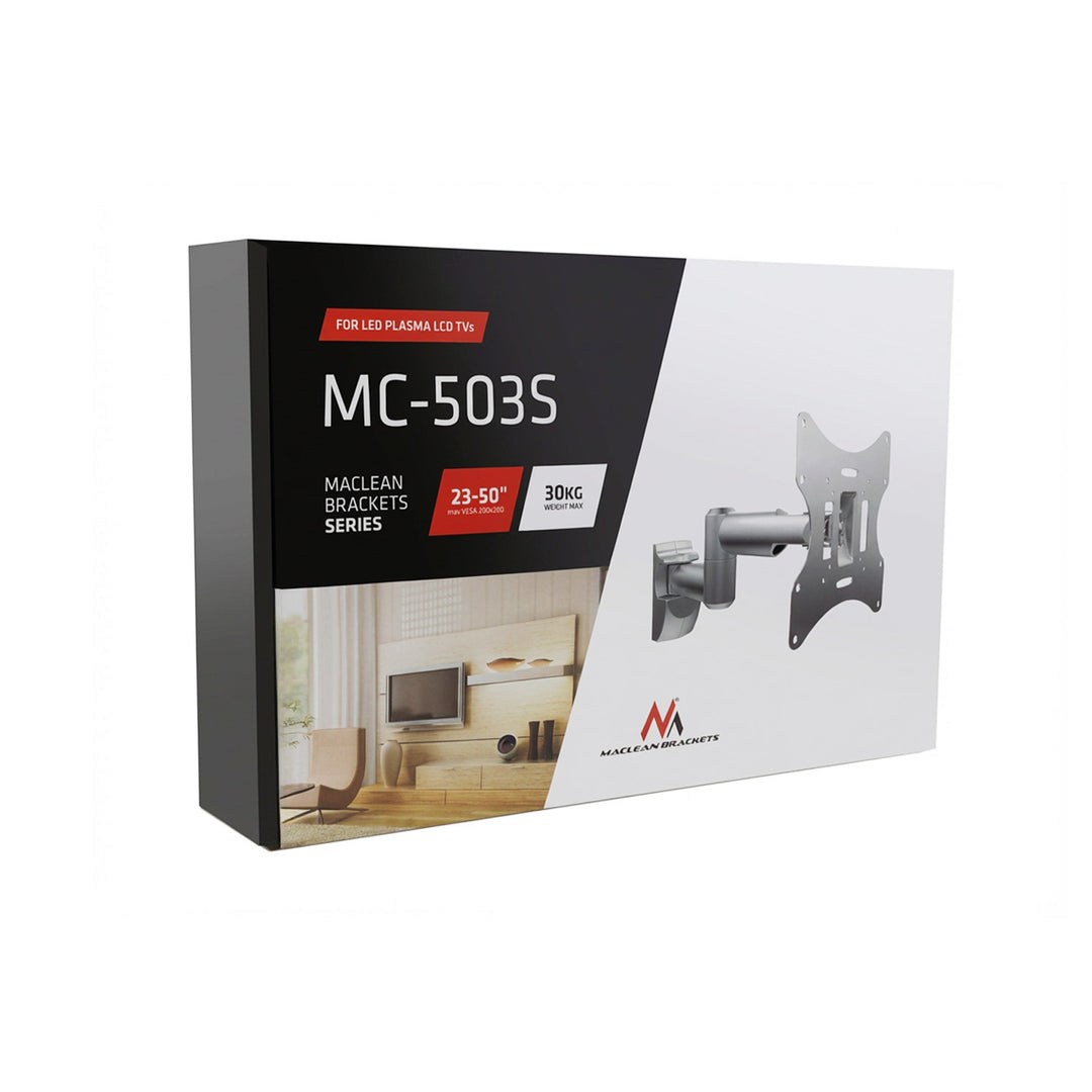 Maclean TV- of monitorbeugel, universeel, max. VESA 200x200, 23-50", 30 kg, zilver, MC-503A S