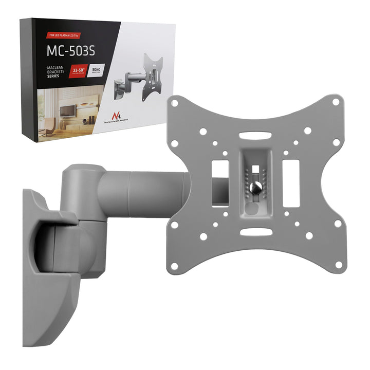 Maclean TV- of monitorbeugel, universeel, max. VESA 200x200, 23-50", 30 kg, zilver, MC-503A S