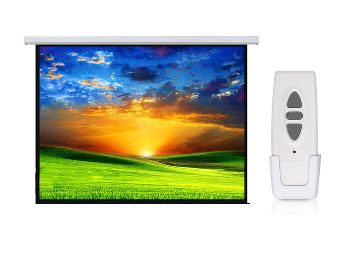 Maclean-projectiescherm, elektrisch, bediening via wandpaneel en afstandsbediening, 135 inch, 300 x 168 cm, 16:9, MC-561