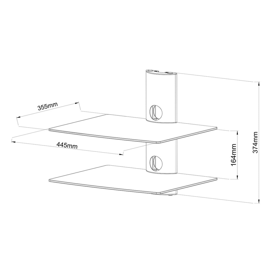 Dubbele glazen plank voor de DVD-tuner Art D-50N console