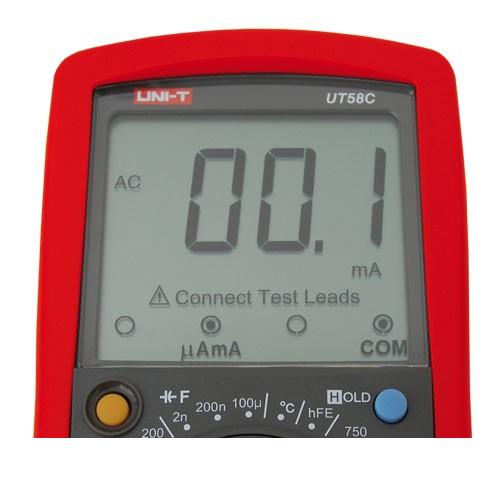 De professionele UT58C - UNI-T UT58C digitale meter vervaardigd door Uni-t is een universele multimeter met een aantal meetfuncties.