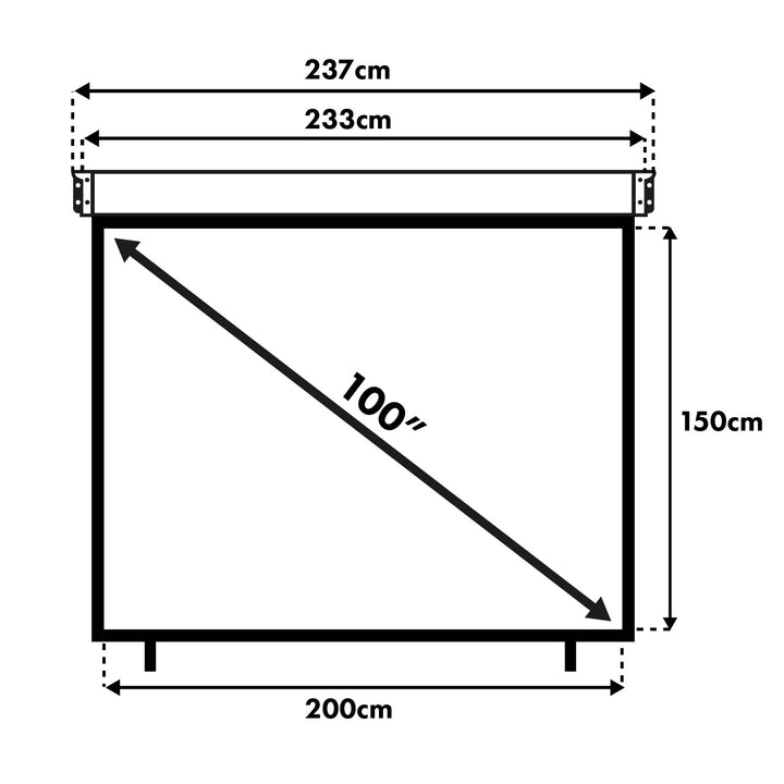 Projectiescherm elektrisch 100" 200x150 4:3 Maclean MC-592