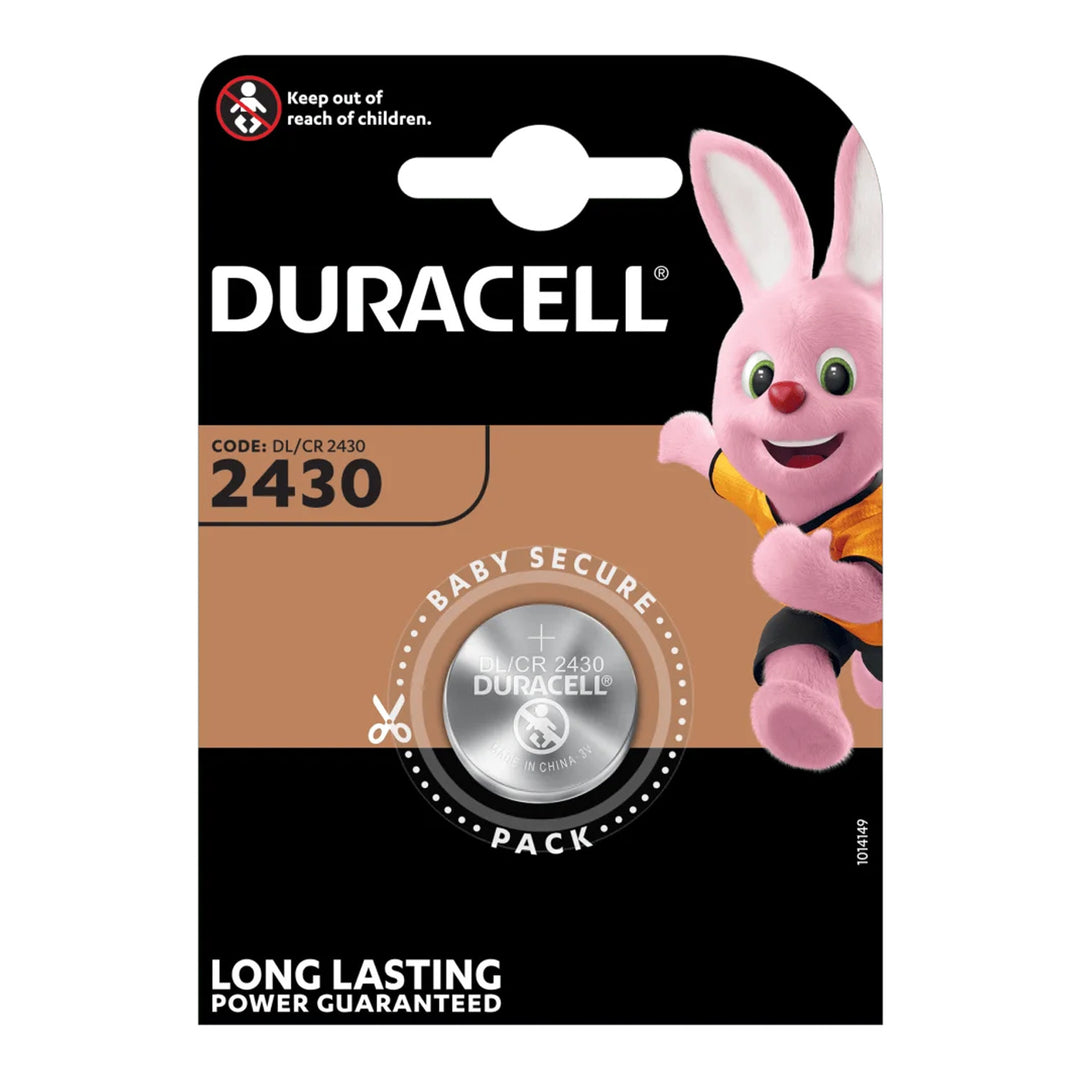 Lithiumbatterij 3V Duracell CR2430 24,5mm diameter 3mm hoog