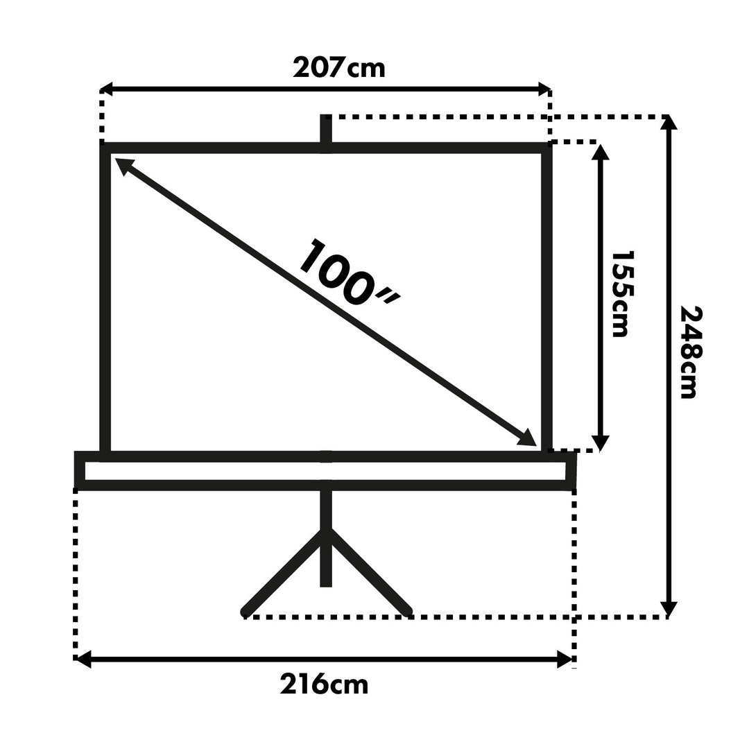 Projectiescherm met statief 200x150 MC-595 100 "4: 3