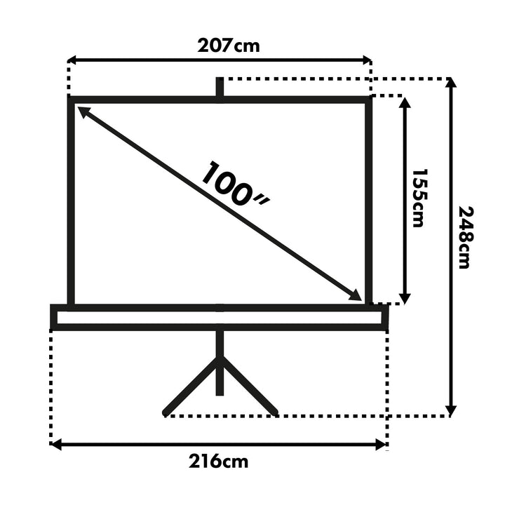 Projectiescherm met statief 200x150 MC-595 100 "4: 3