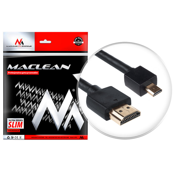 HDMI 1.4-kabel Maclean MCTV-723  HDMI naar micro HDMI | 3,0 meter
