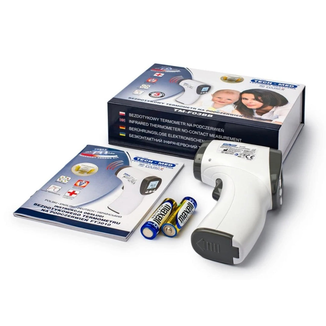 Contactloze thermometer van Tech-Med, LCD-scherm, geheugen voor 32 resultaten, TM-F03BB