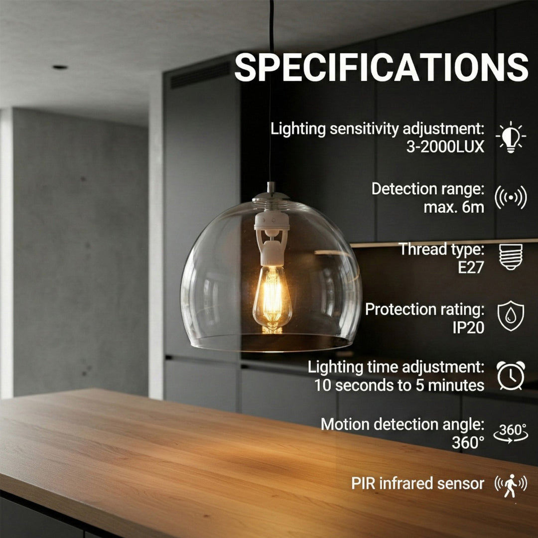 Lamphouder met automatische 360 ° bewegingssensor Maclean Energy MCE24