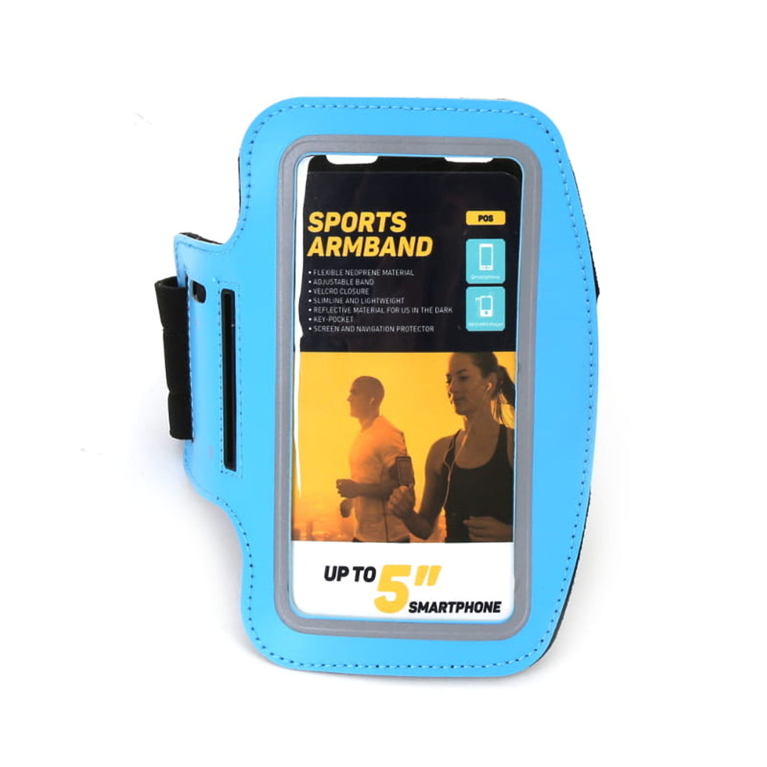 5'' smartphone hoesje met schouderriem blauw Platinet 42054
