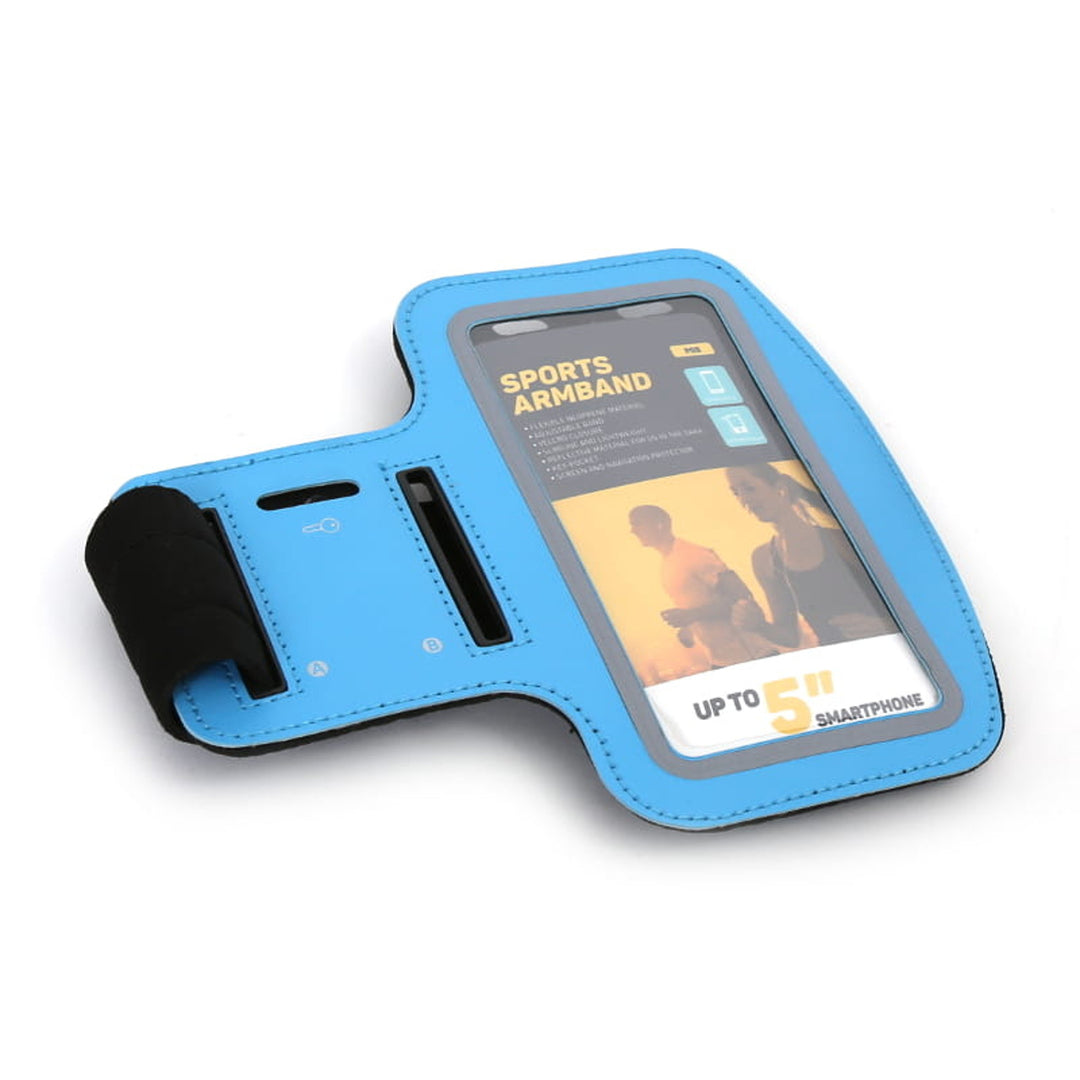 5'' smartphone hoesje met schouderriem blauw Platinet 42054