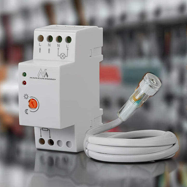 Schemerschakelaar voor DIN-rail met externe sonde Maclean MCE 83